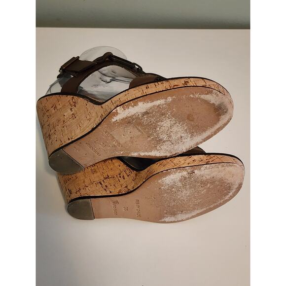 See By Chloe Brown Leather Wedge Sandals size 38 / US 7.5 - Picture 4 of 9